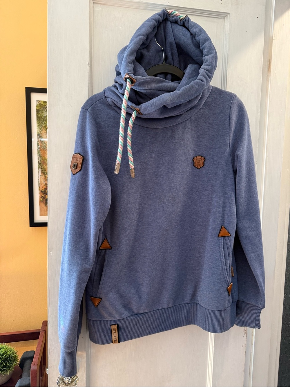 Naketano Blue Women's Cowl Neck Sweatshirt